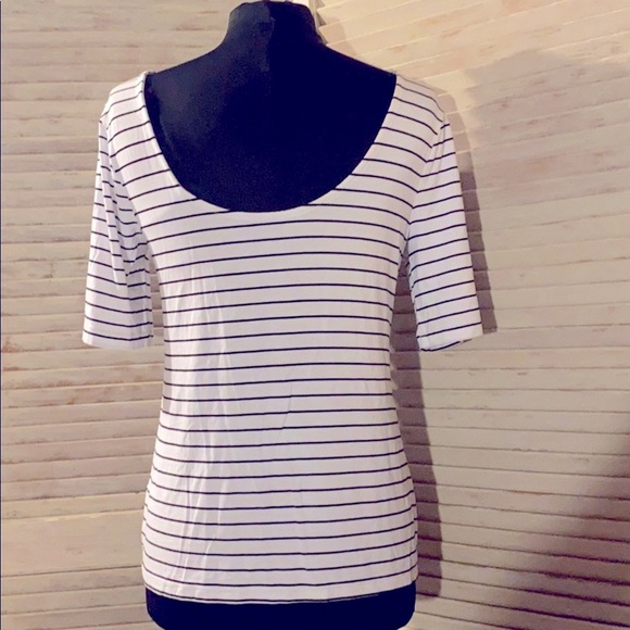 a pnew day white black stripes blouse size _L - Picture 2 of 8